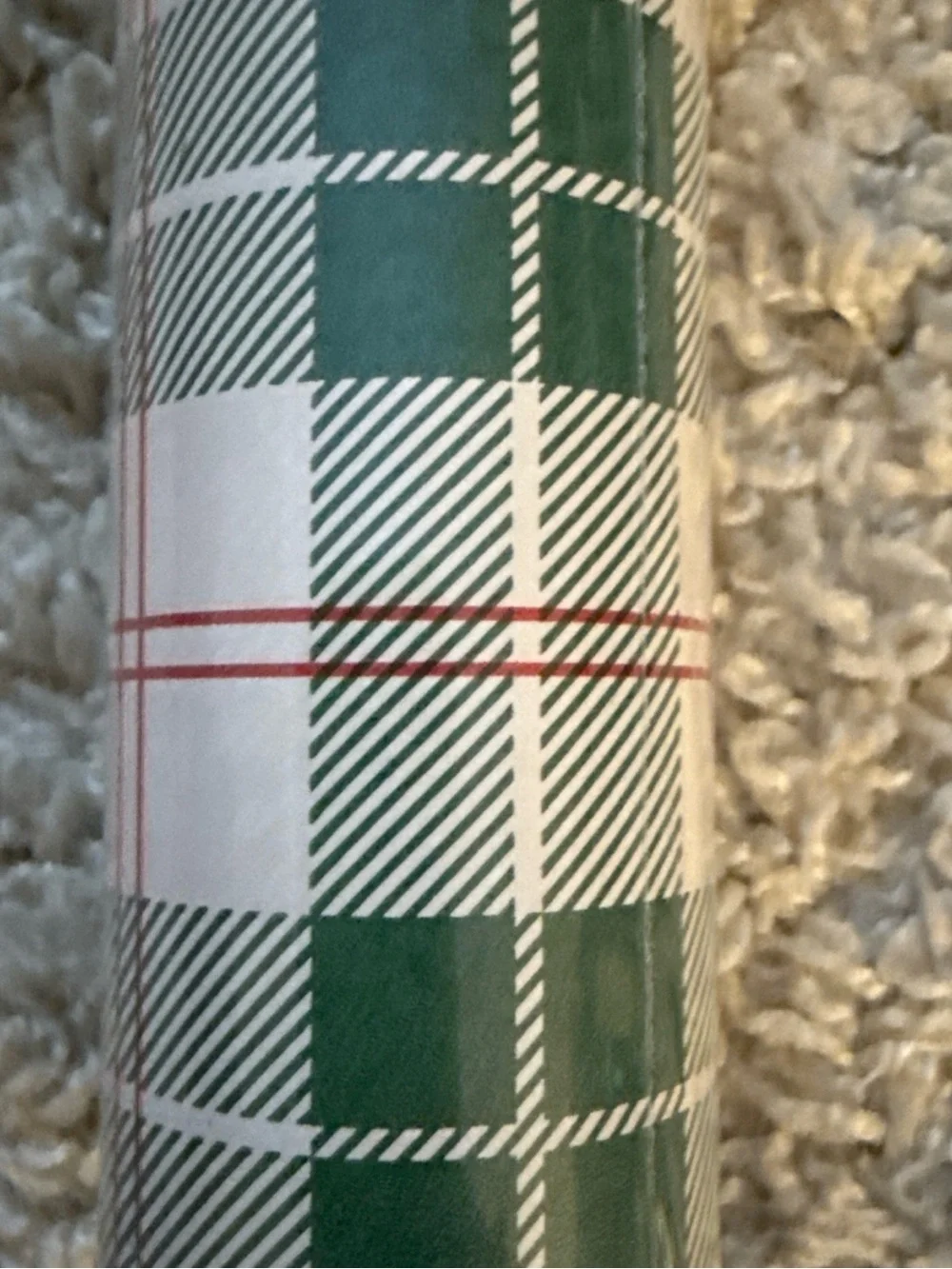 Social Graces Green, cream & red Plaid Table Cover Roll - Party Table Runner